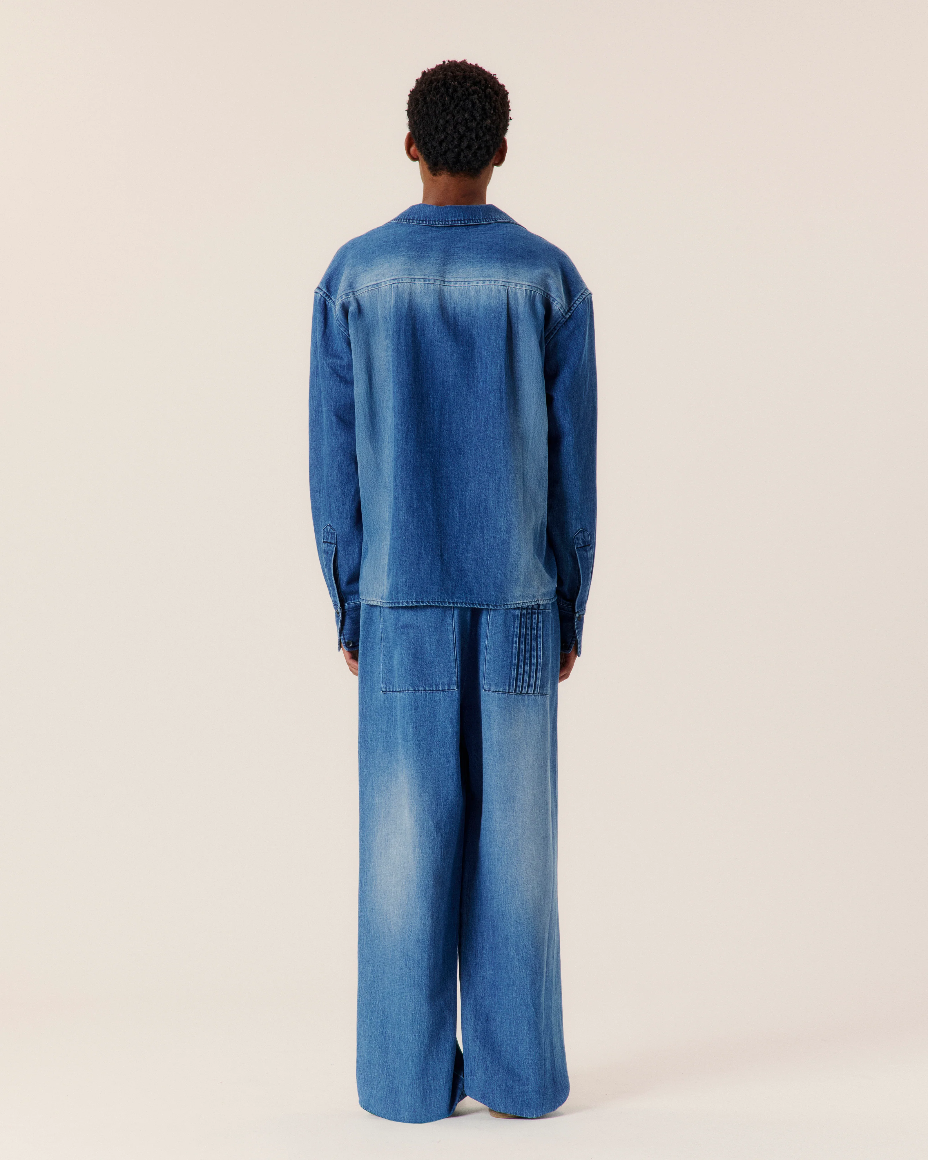 Cotton Hemp Denim Pop Over Shirt - Image 2