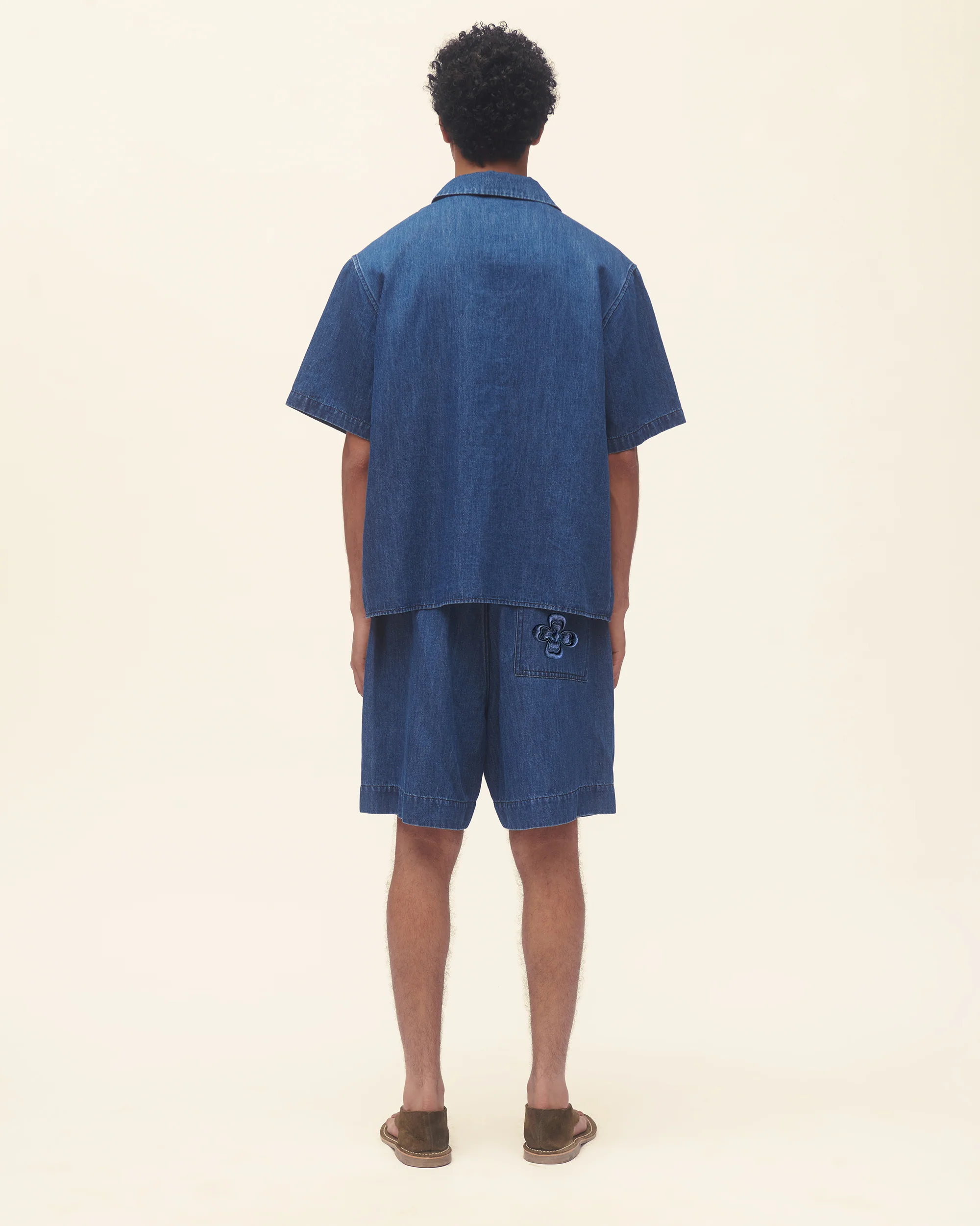 Denim Oversized Short Sleeve Shirt - Image 3