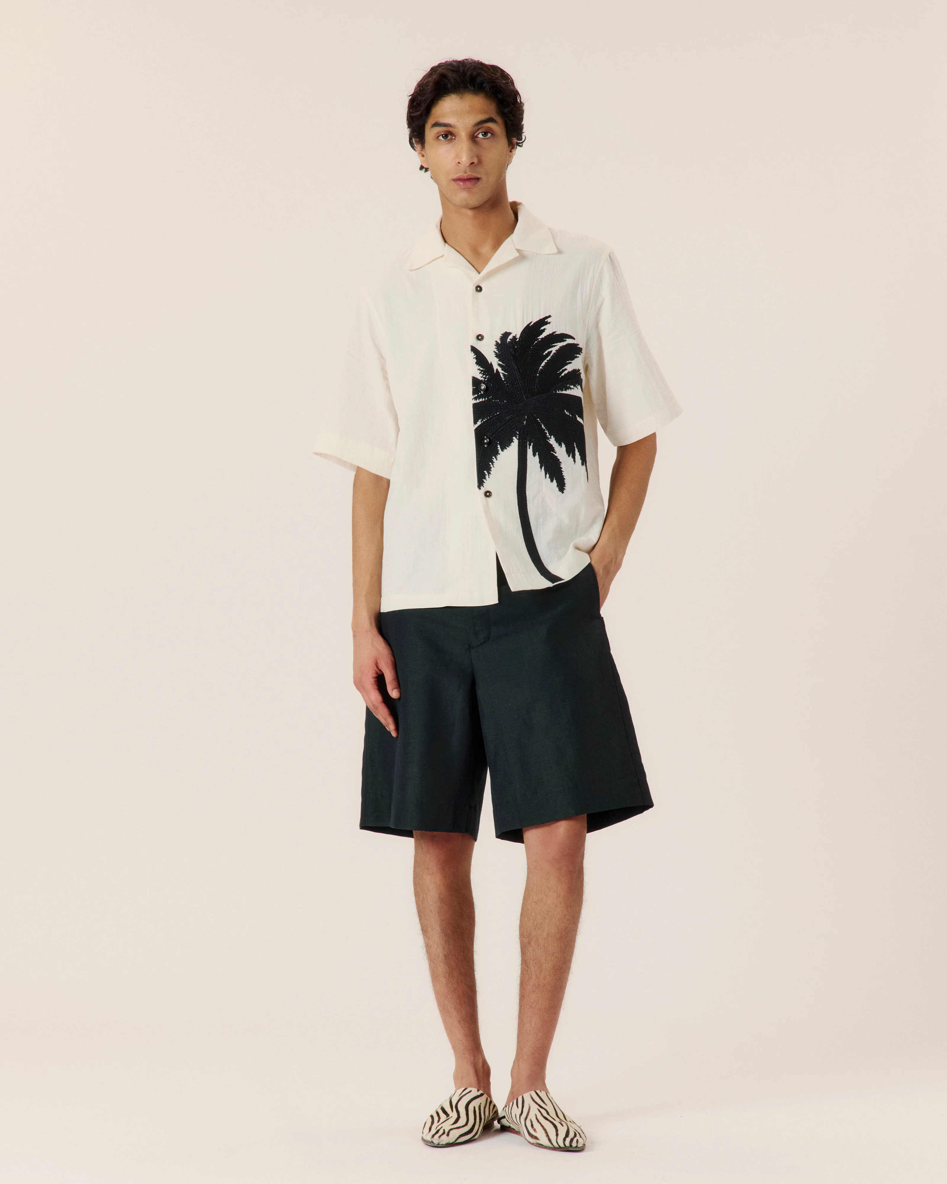 Island Embroidery Bowling Shirt