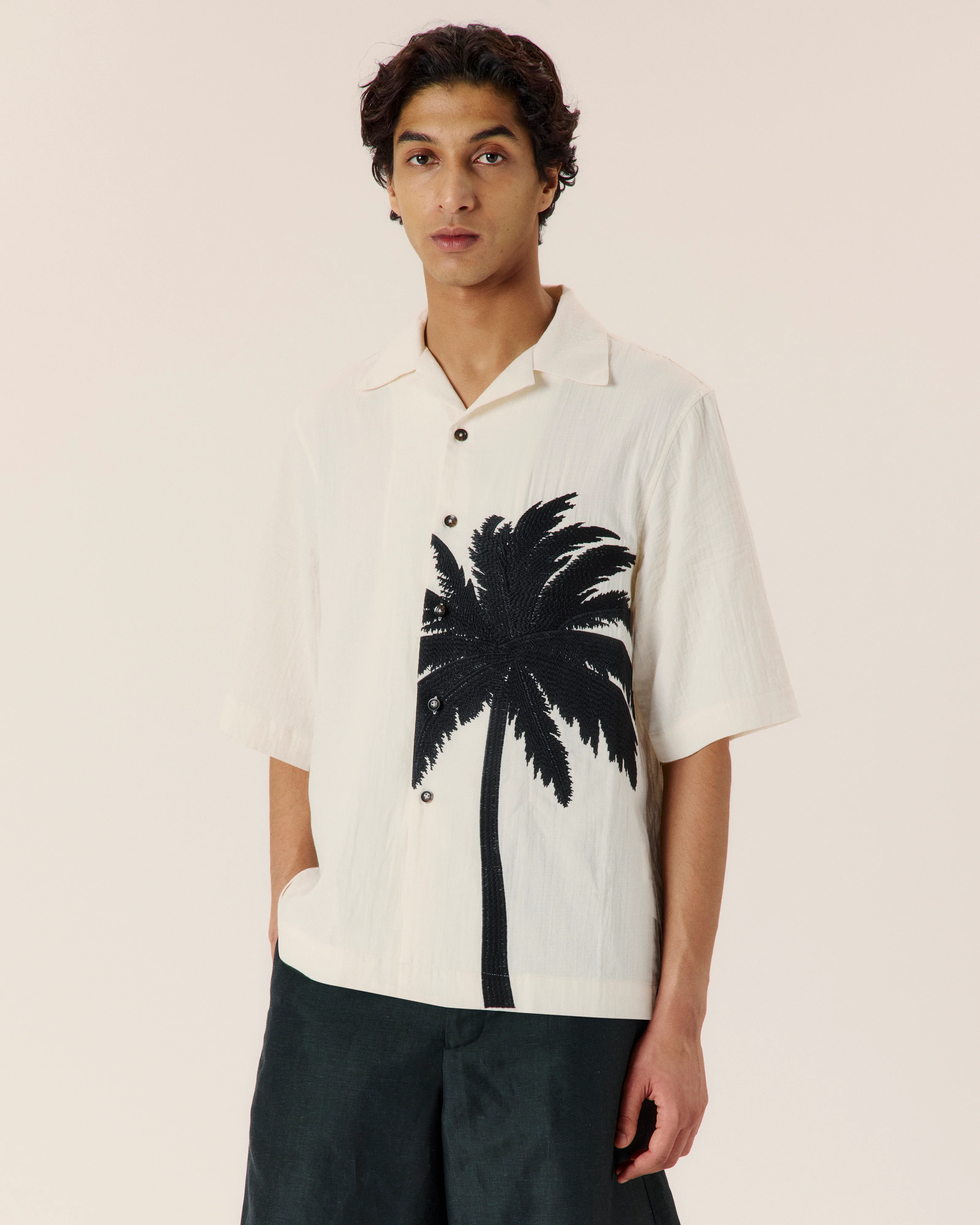 Island Embroidery Bowling Shirt - Image 3