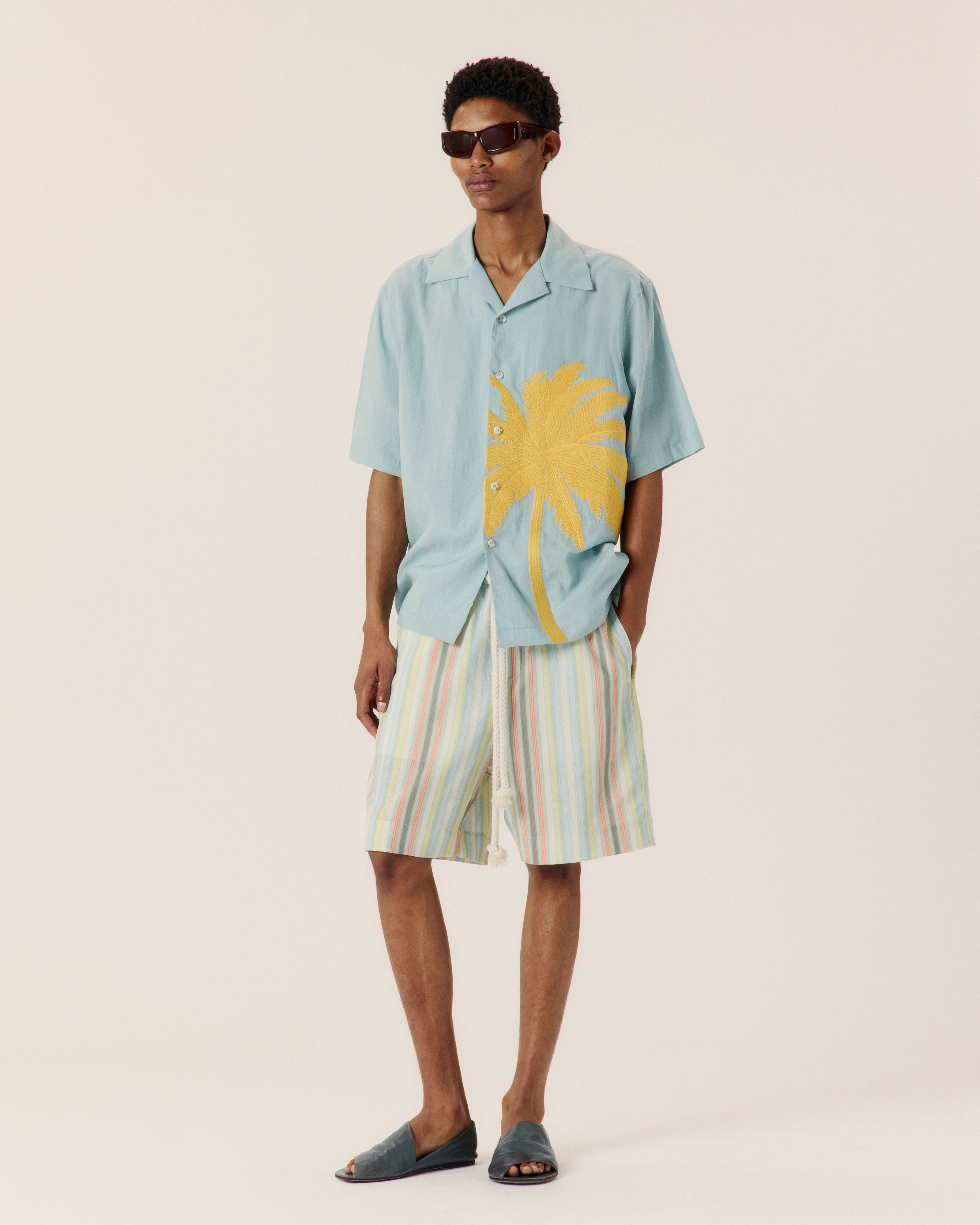 Island Embroidery Bowling Shirt