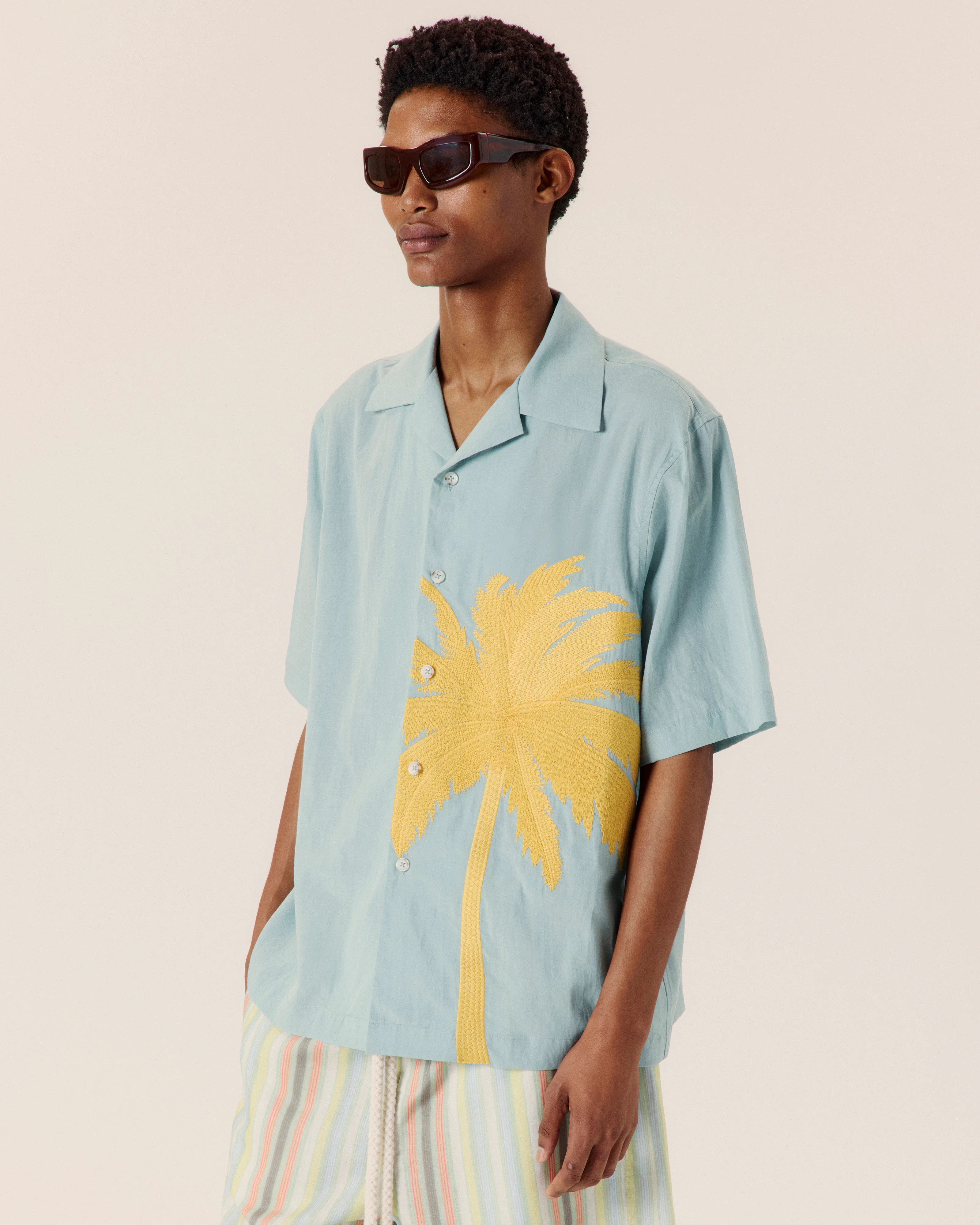 Island Embroidery Bowling Shirt - Image 4