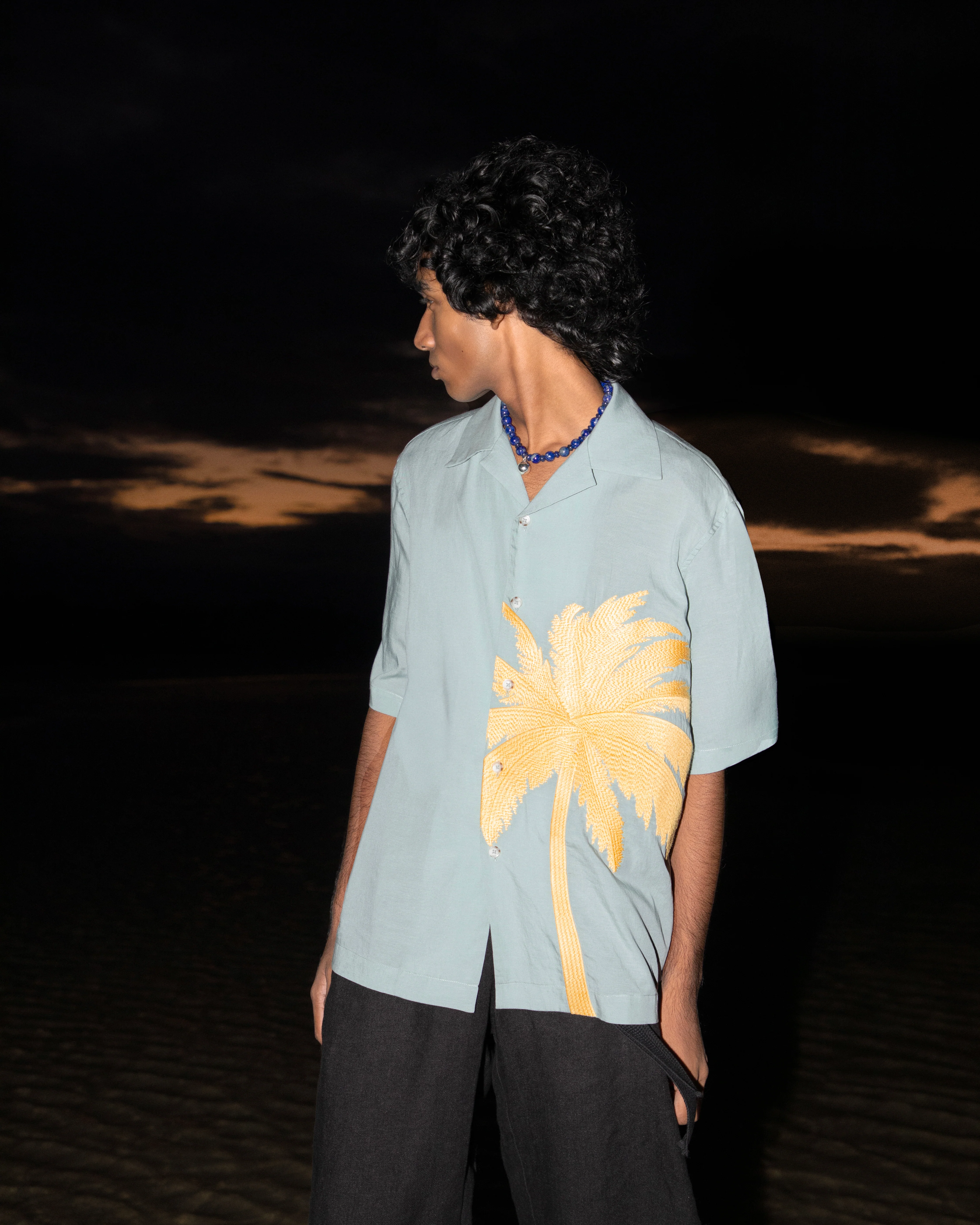 Island Embroidery Bowling Shirt - Image 5