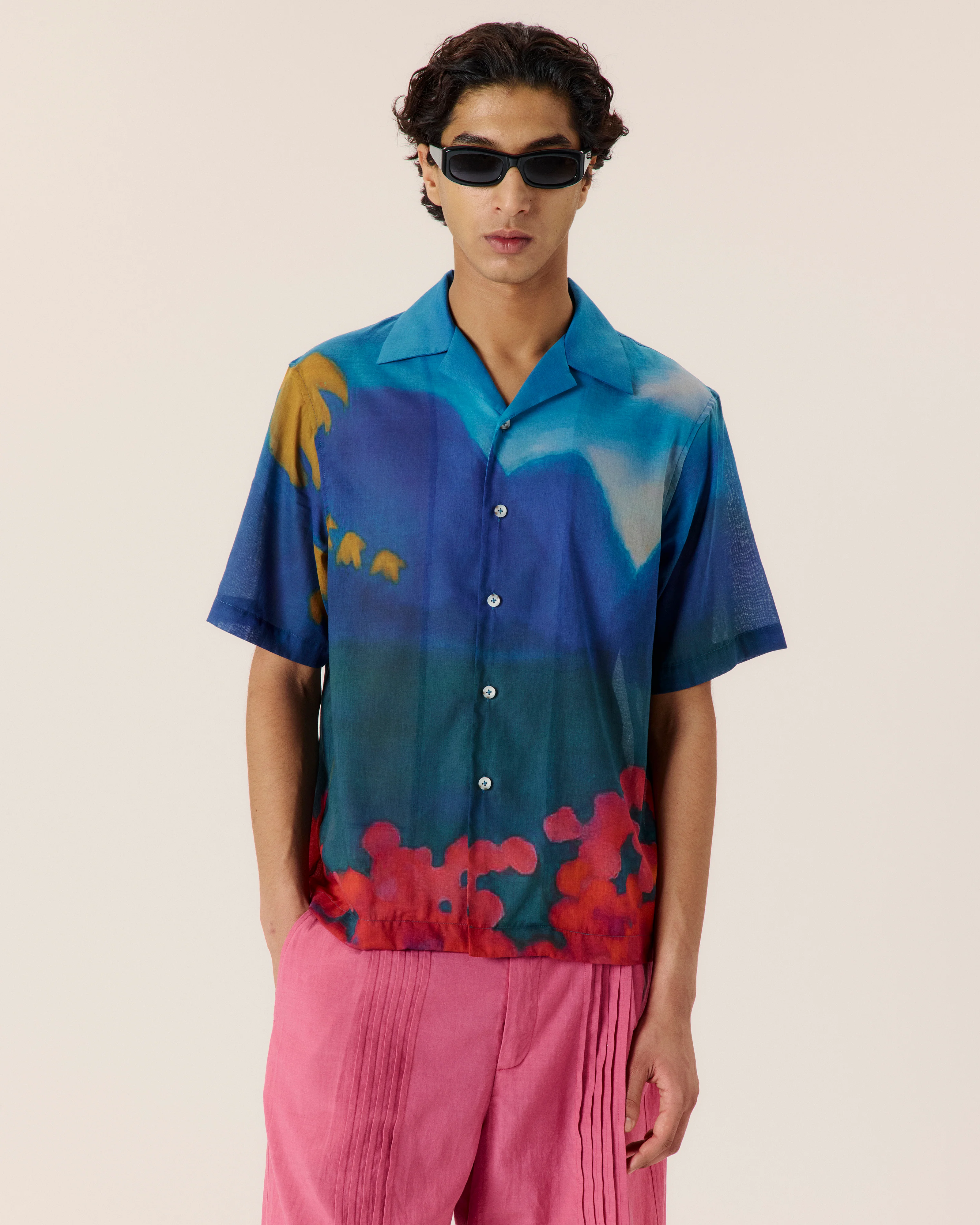 Midnight Horizon Camp Collar Shirt - Image 3