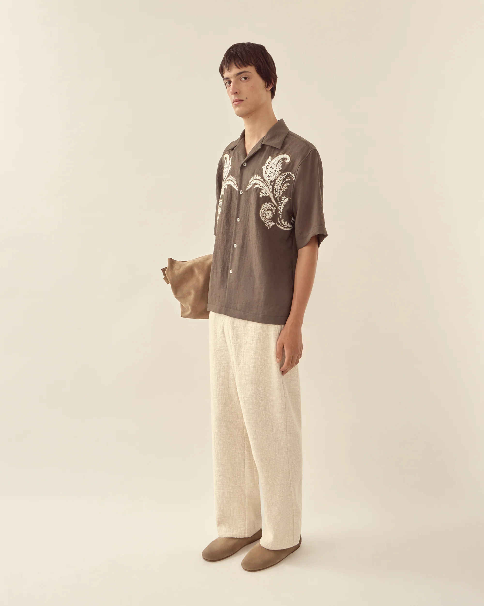 Paisley Embroidered Camp Collar Shirt - Image 3