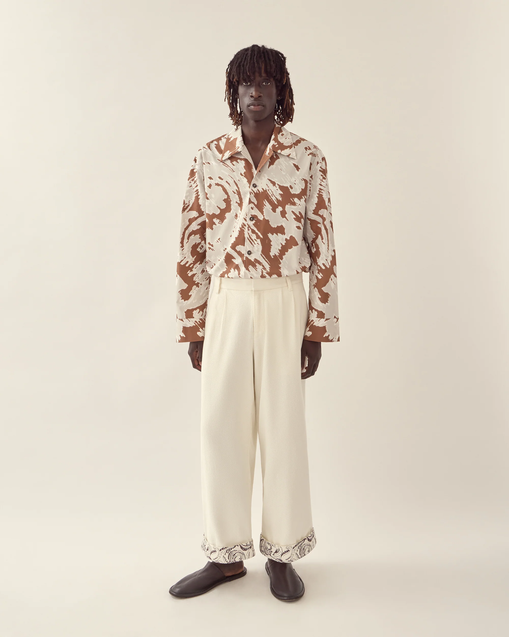 Paisley Embroidered Cuff Trouser
