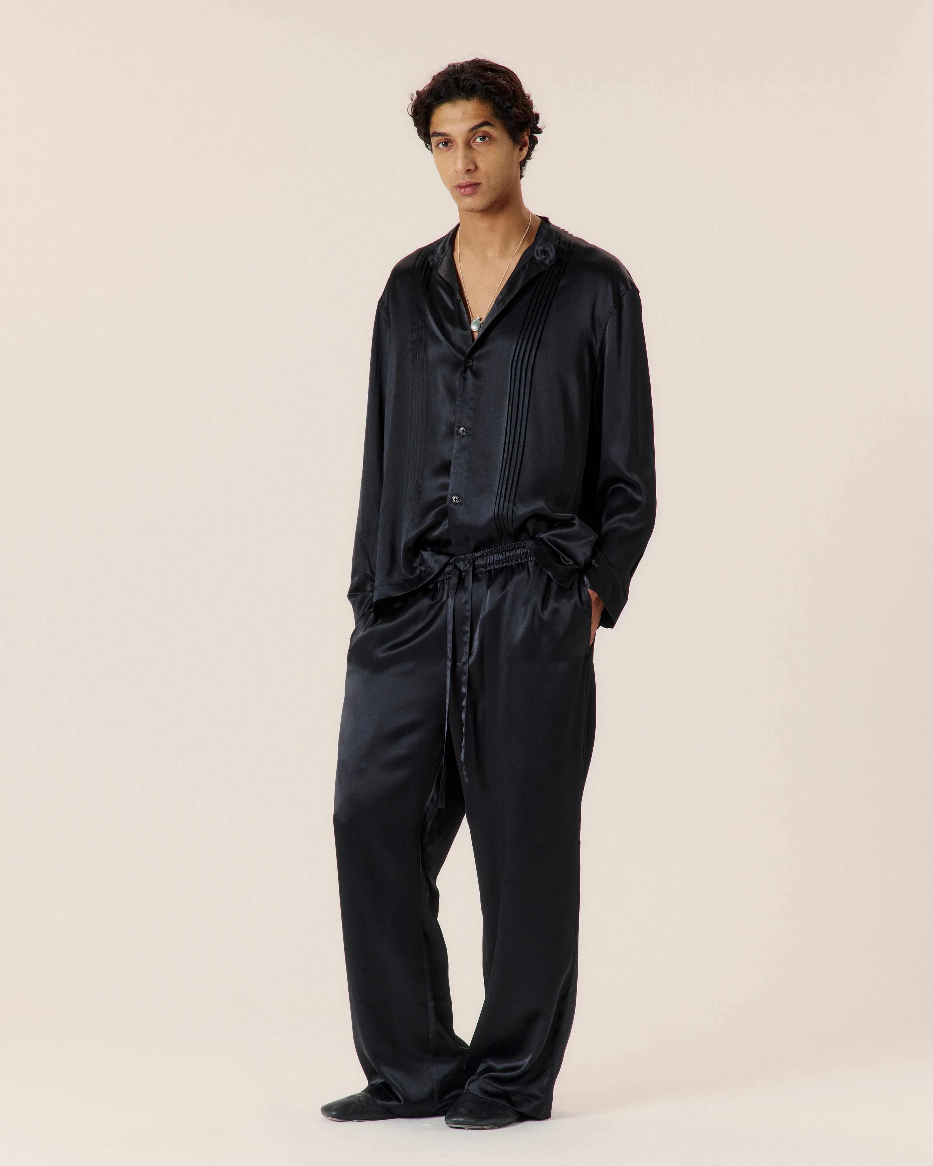 Pleated Silk Shirt - Image 4
