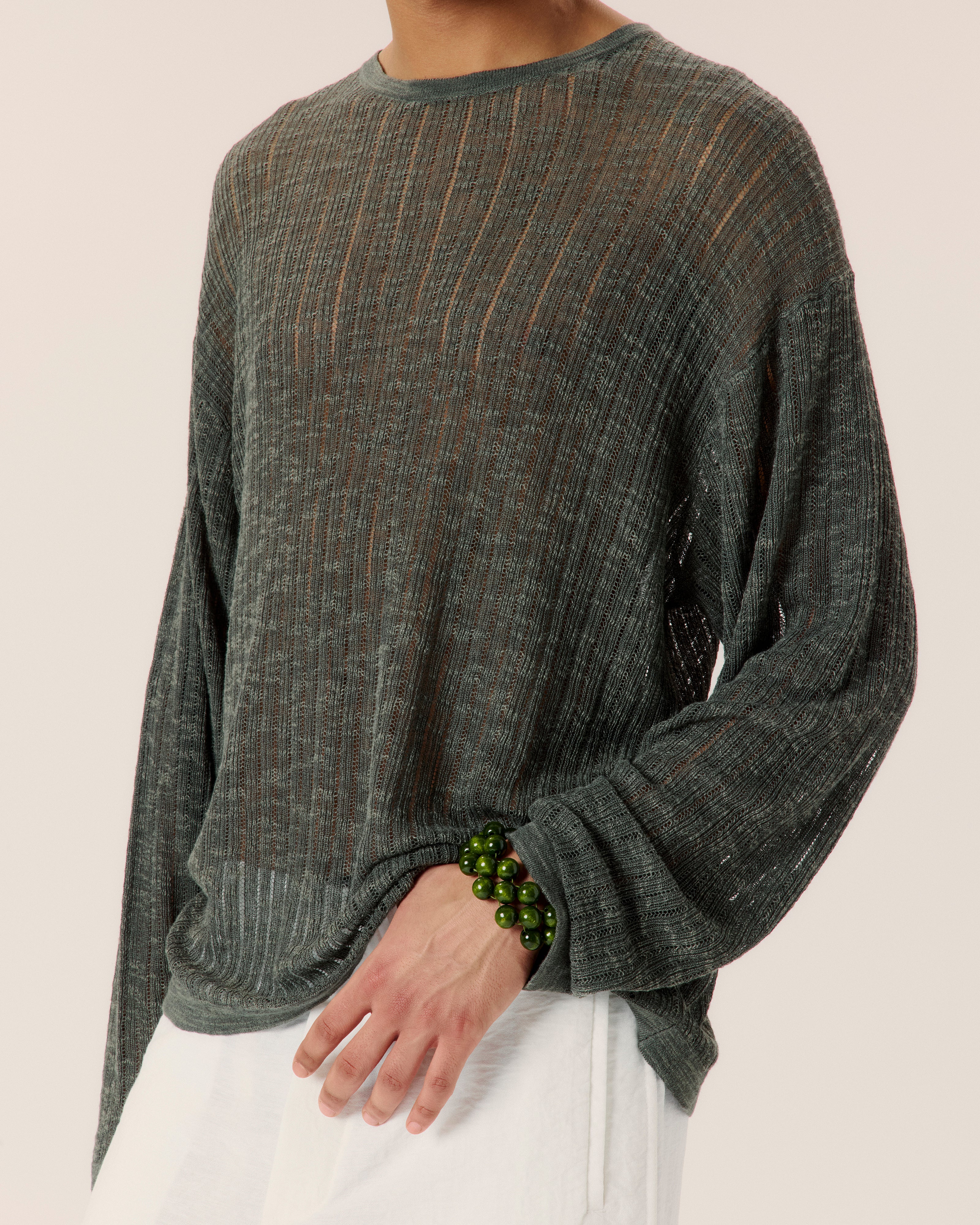 Pointelle Knit Sweater - Image 3