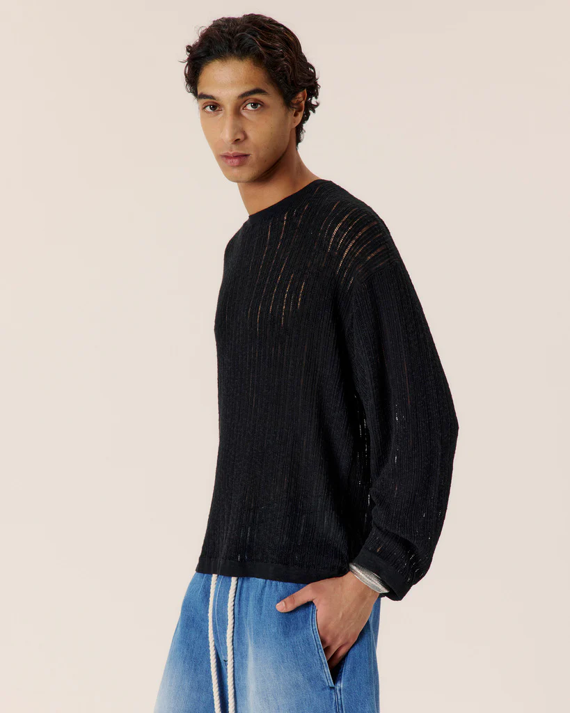 Pointelle Knit Sweater - Image 3
