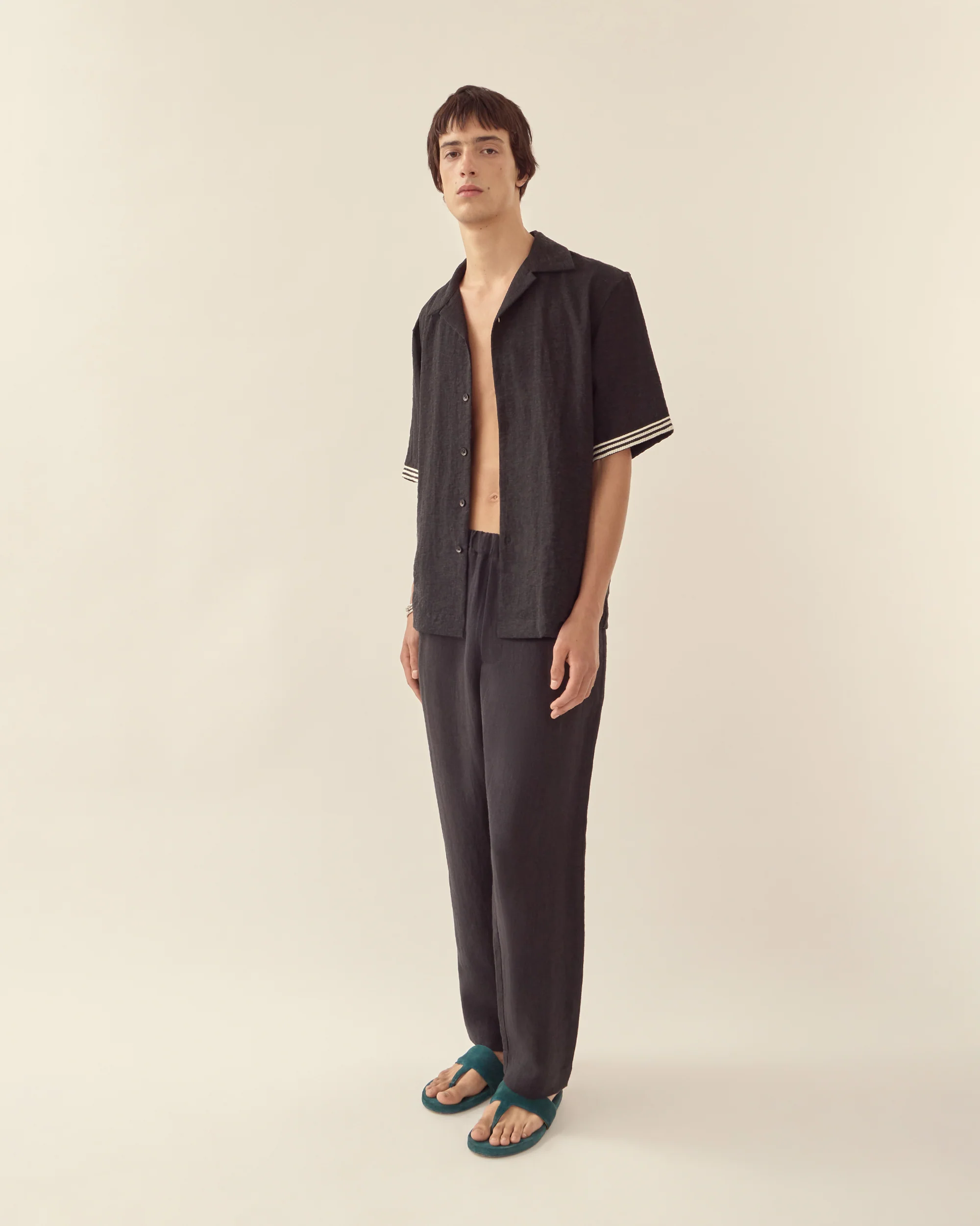Rope Embroidery Camp Collar Shirt - Image 2