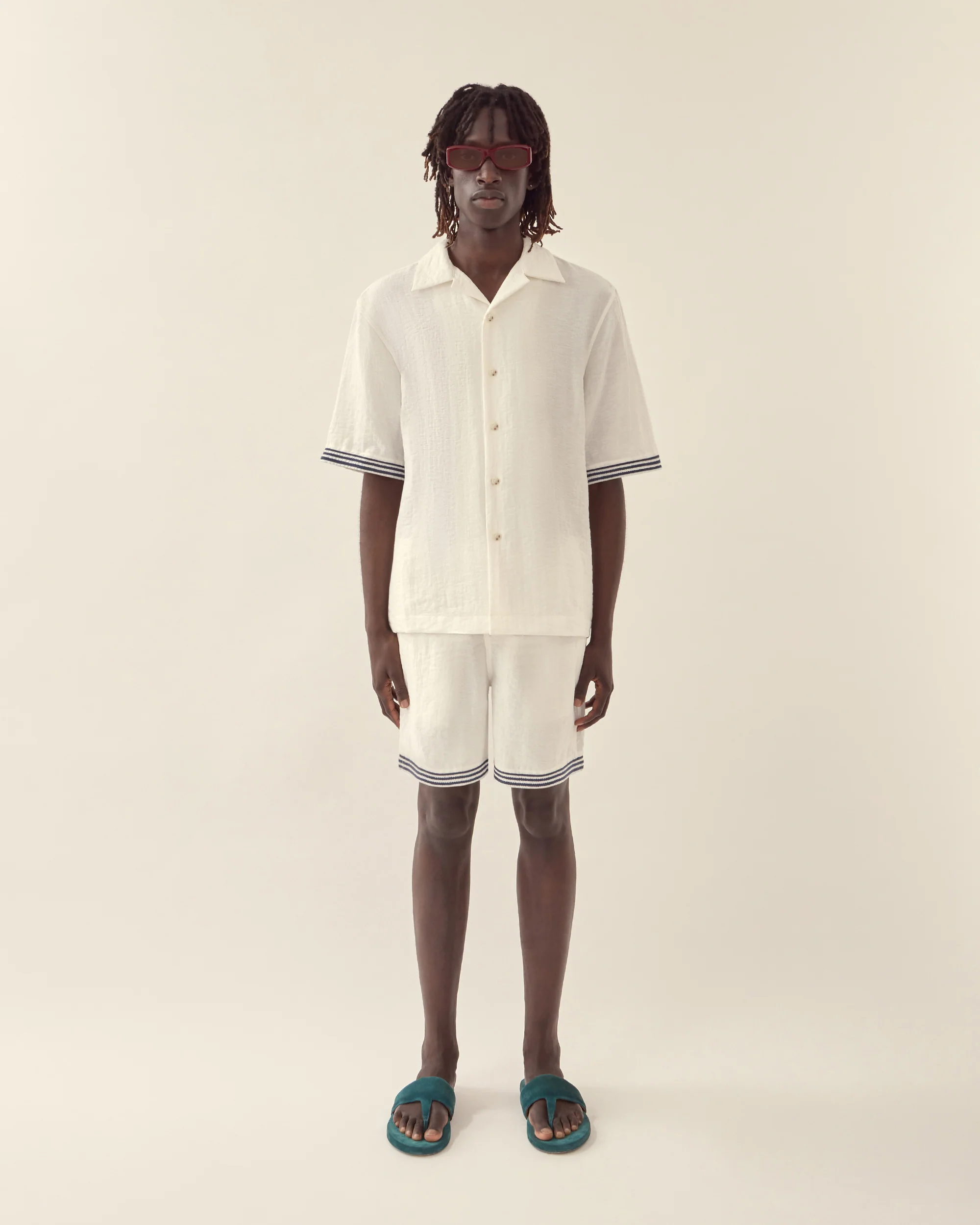 Rope Embroidery Camp Collar Shirt