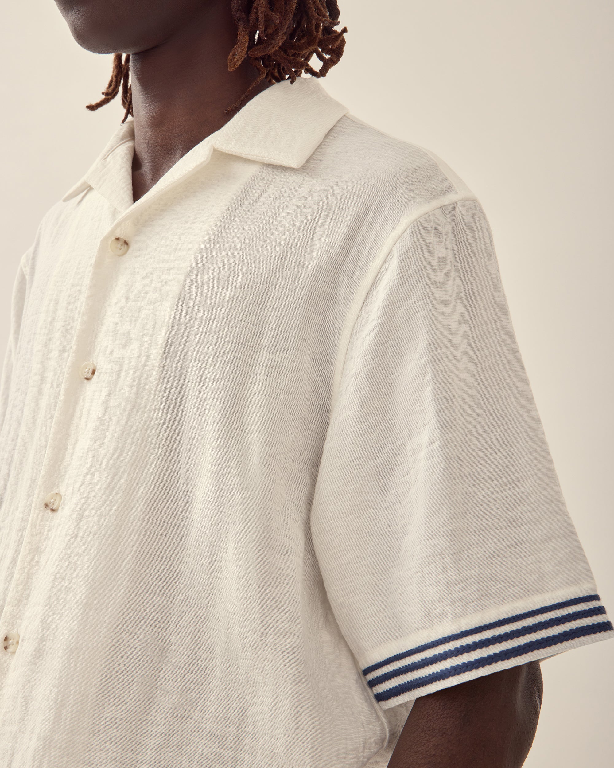 Rope Embroidery Camp Collar Shirt - Image 2