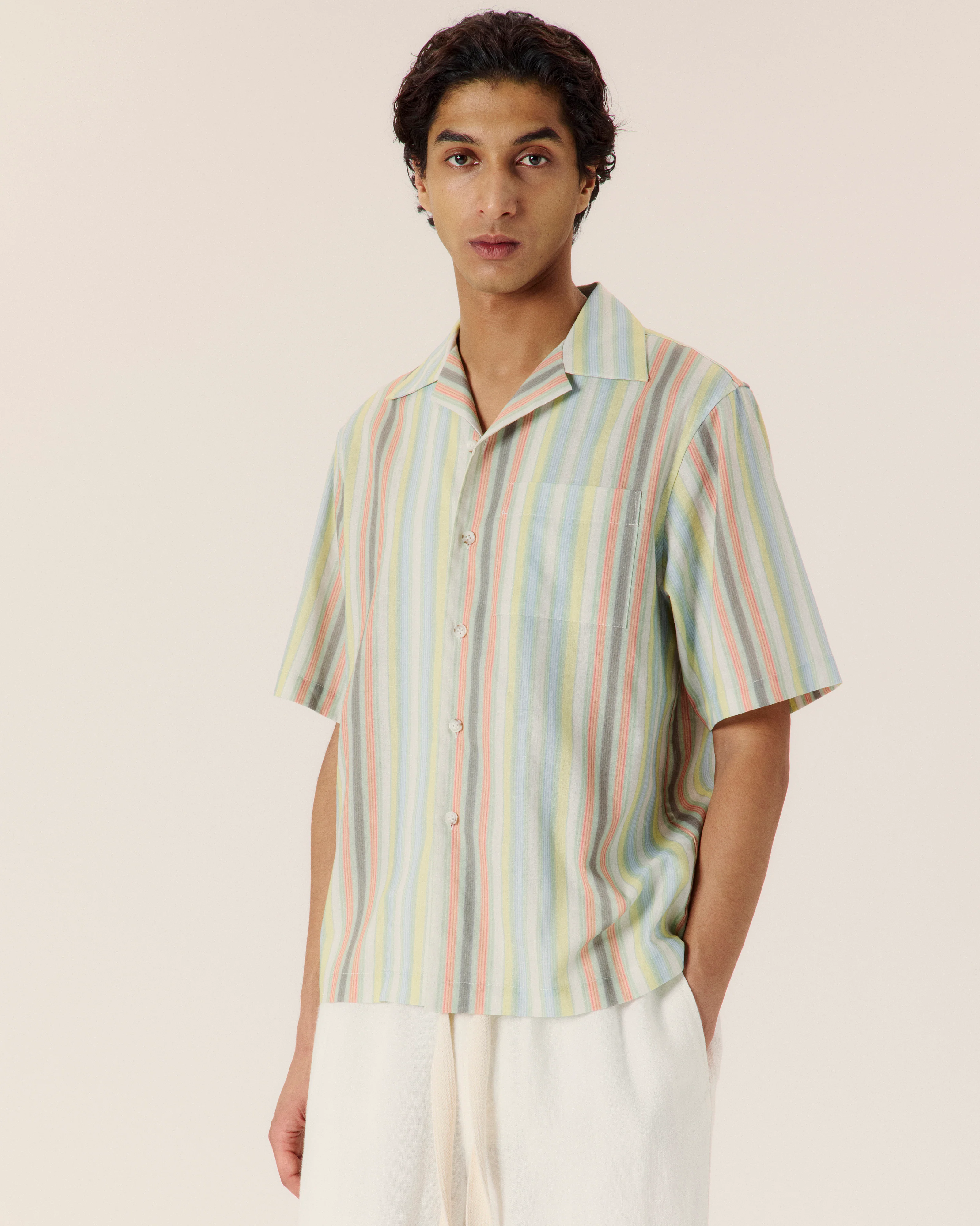 Sereno Stripe Classic Shirt Yellow Stripe - Image 3
