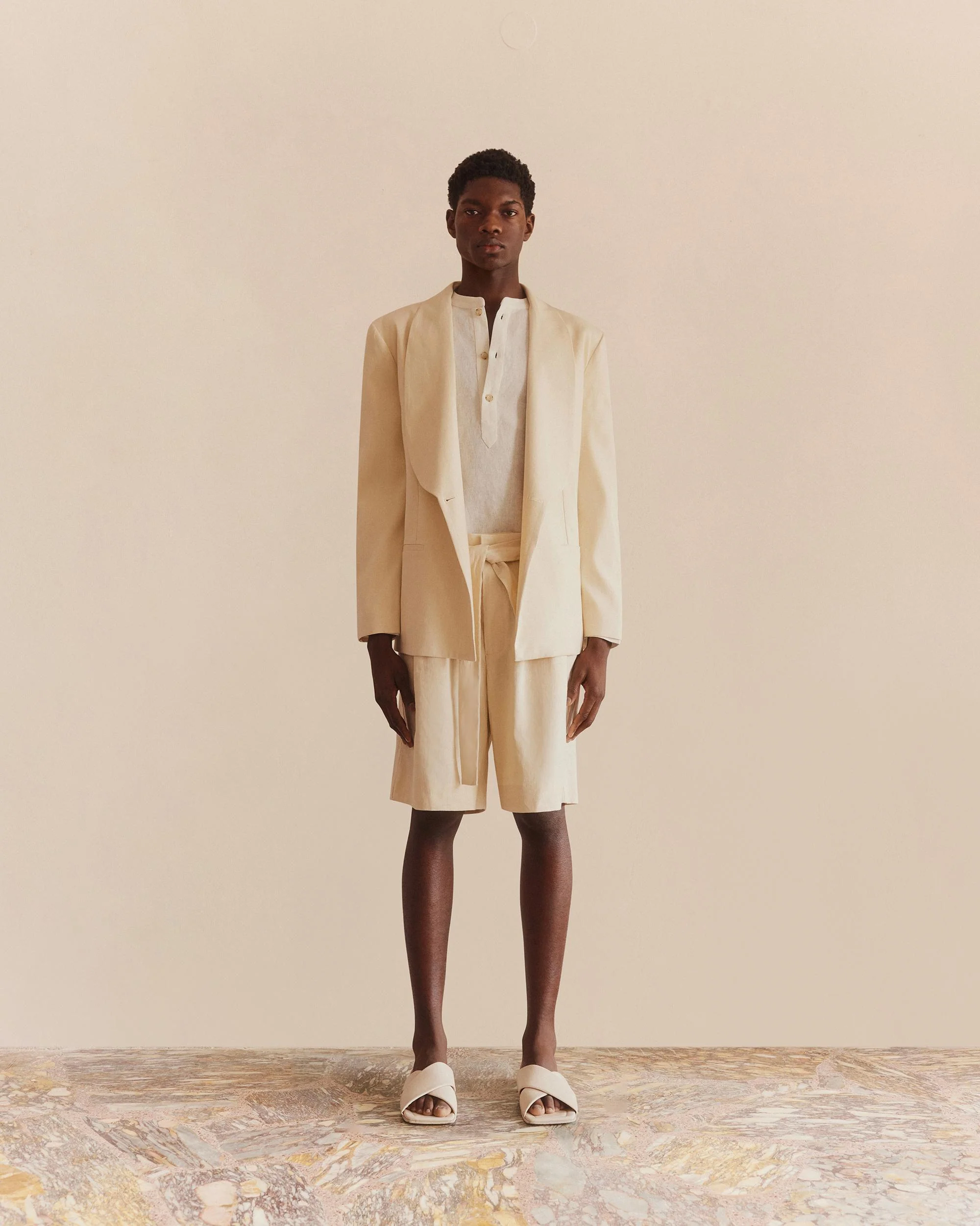 Shawl Collar Jacket Cream - Image 4