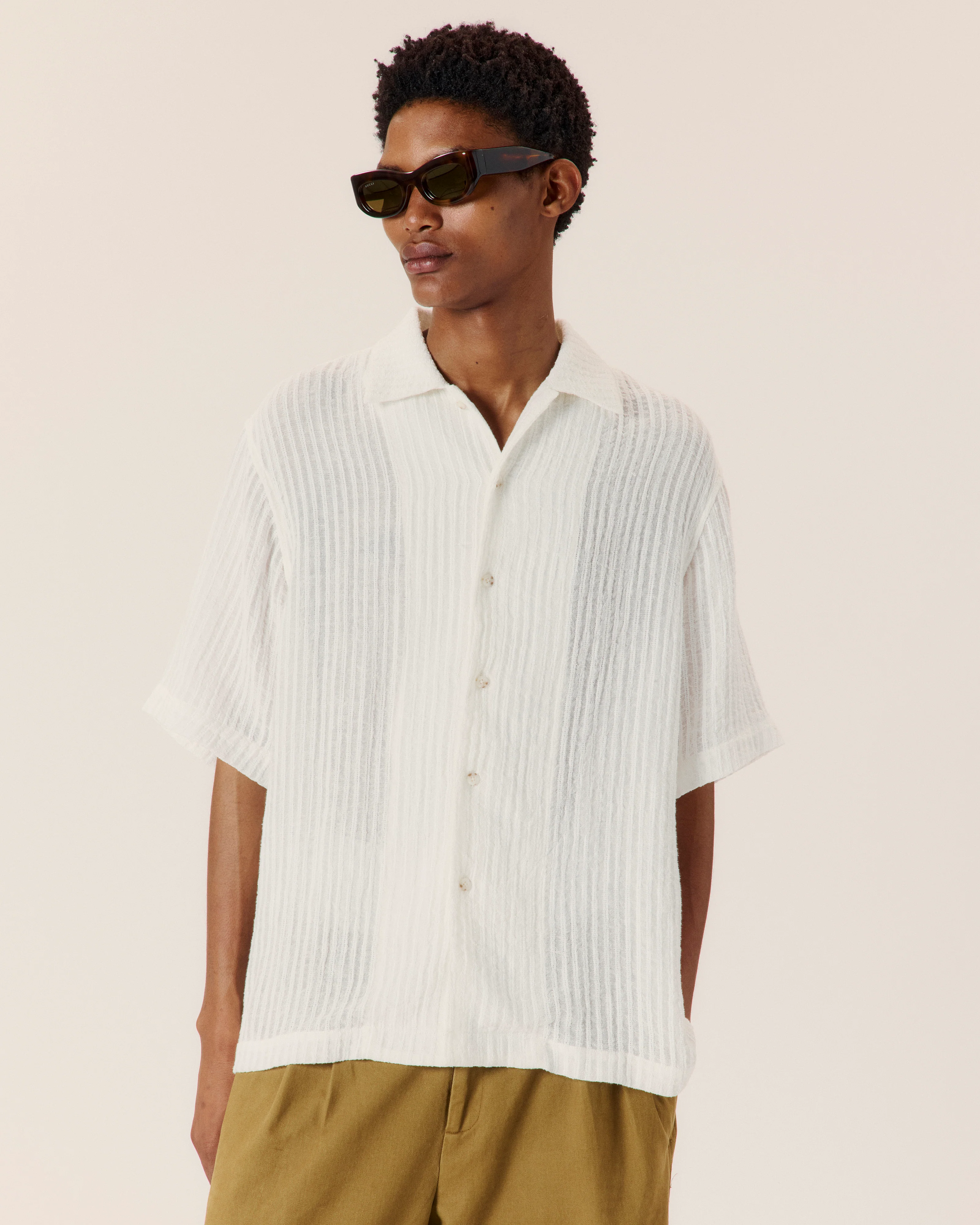 Sheer Stripe Classic Shirt - Image 3