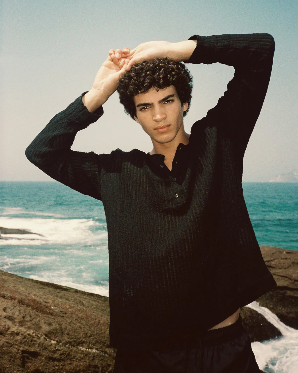 Sheer Stripe Linen Woven Henley - Image 5