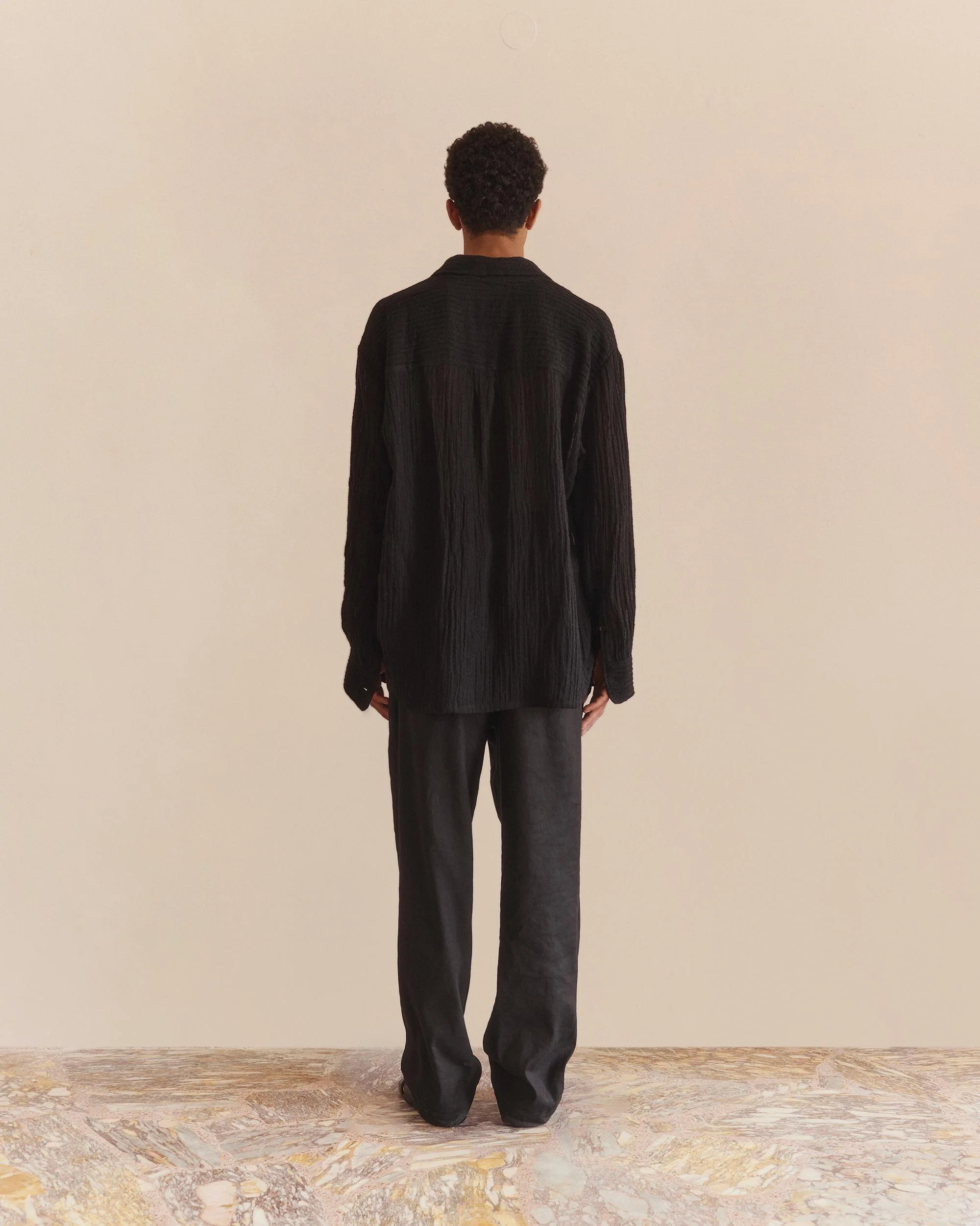 Sheer Stripe Linen Woven Shirt - Image 10