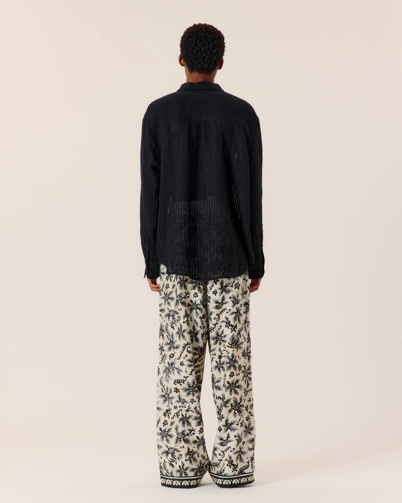 Sheer Stripe Linen Woven Shirt - Image 3