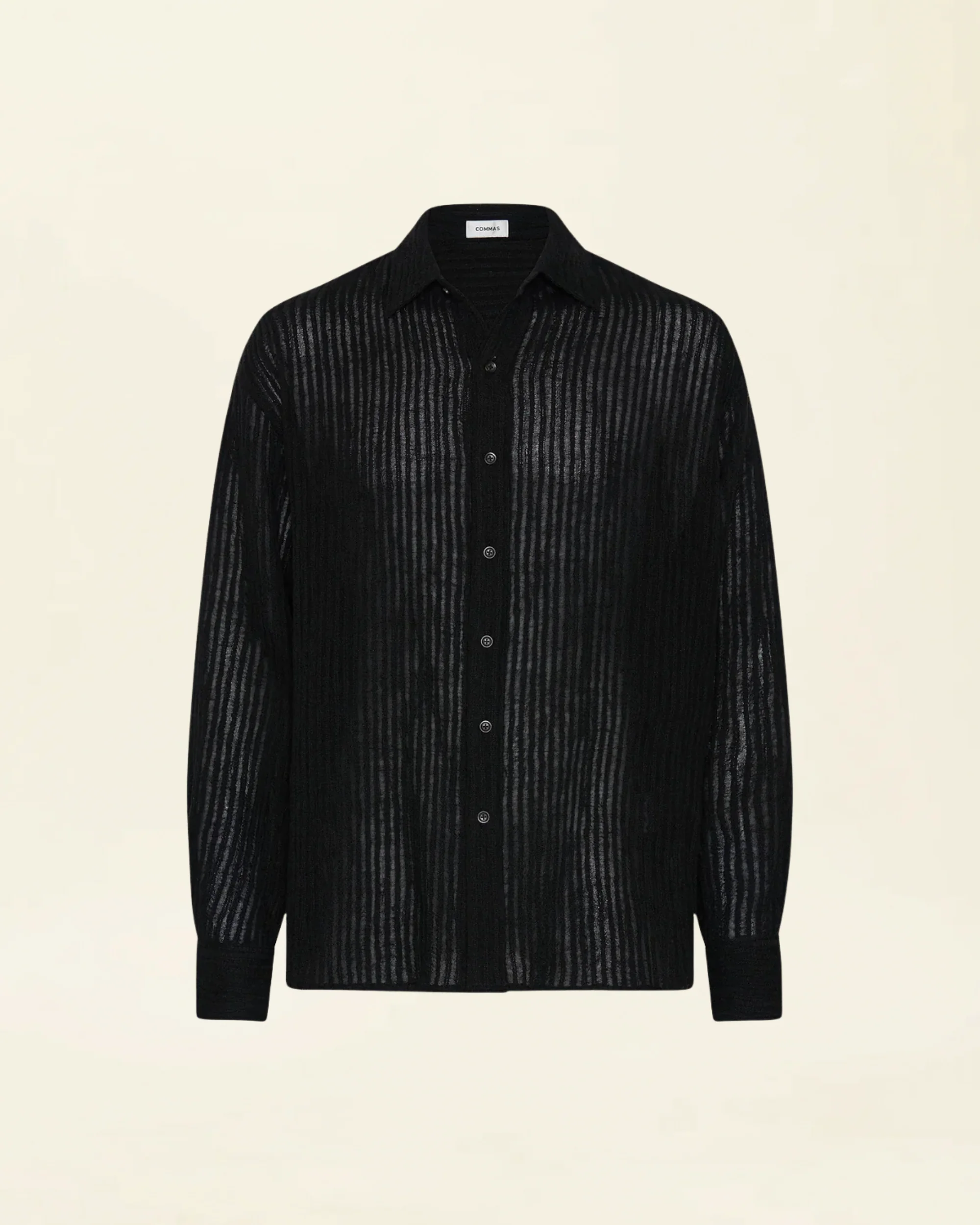 Sheer Stripe Linen Woven Shirt - Image 6