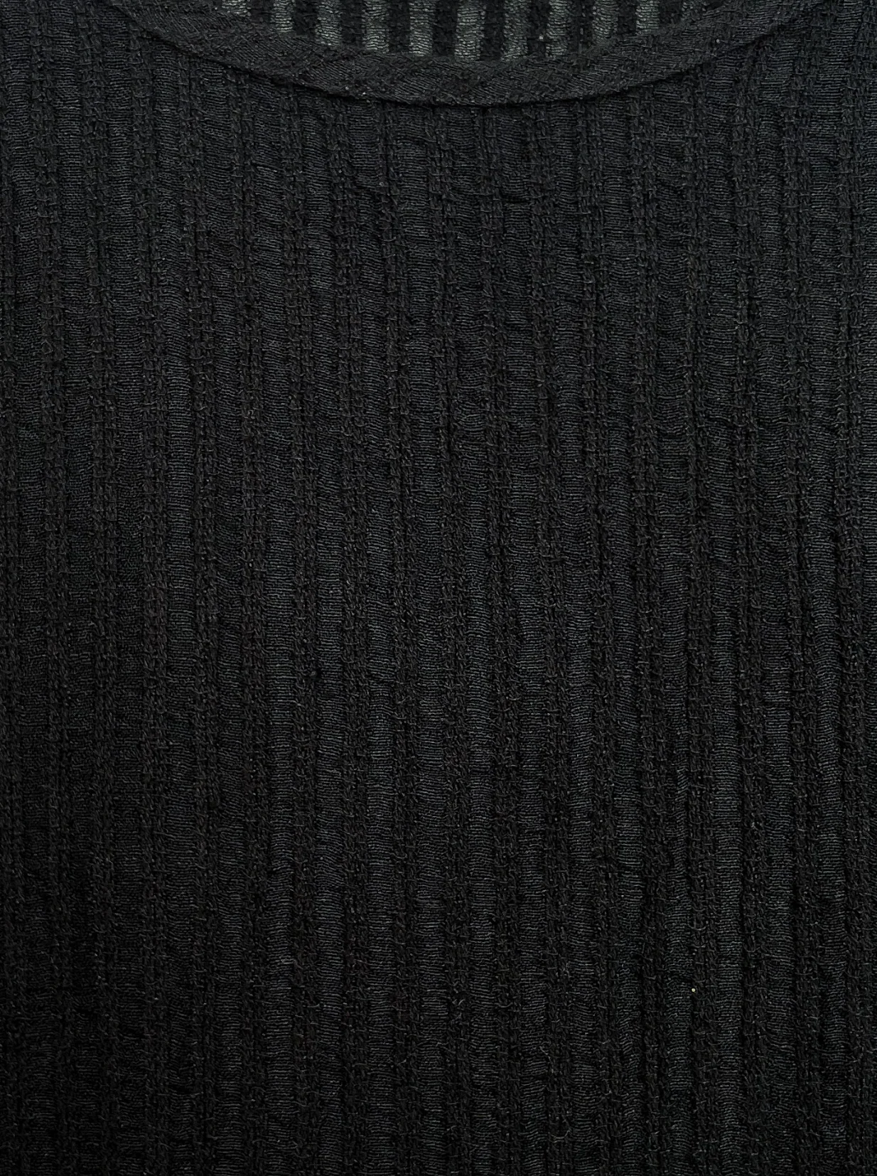 Sheer Stripe Linen Woven Tee Black - Image 3