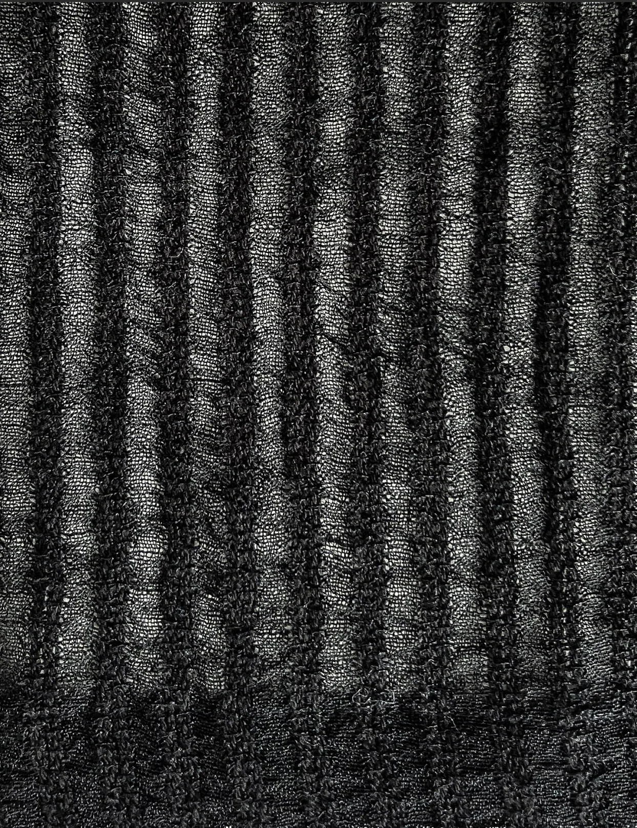 Sheer Stripe Linen Woven Tee Black - Image 4