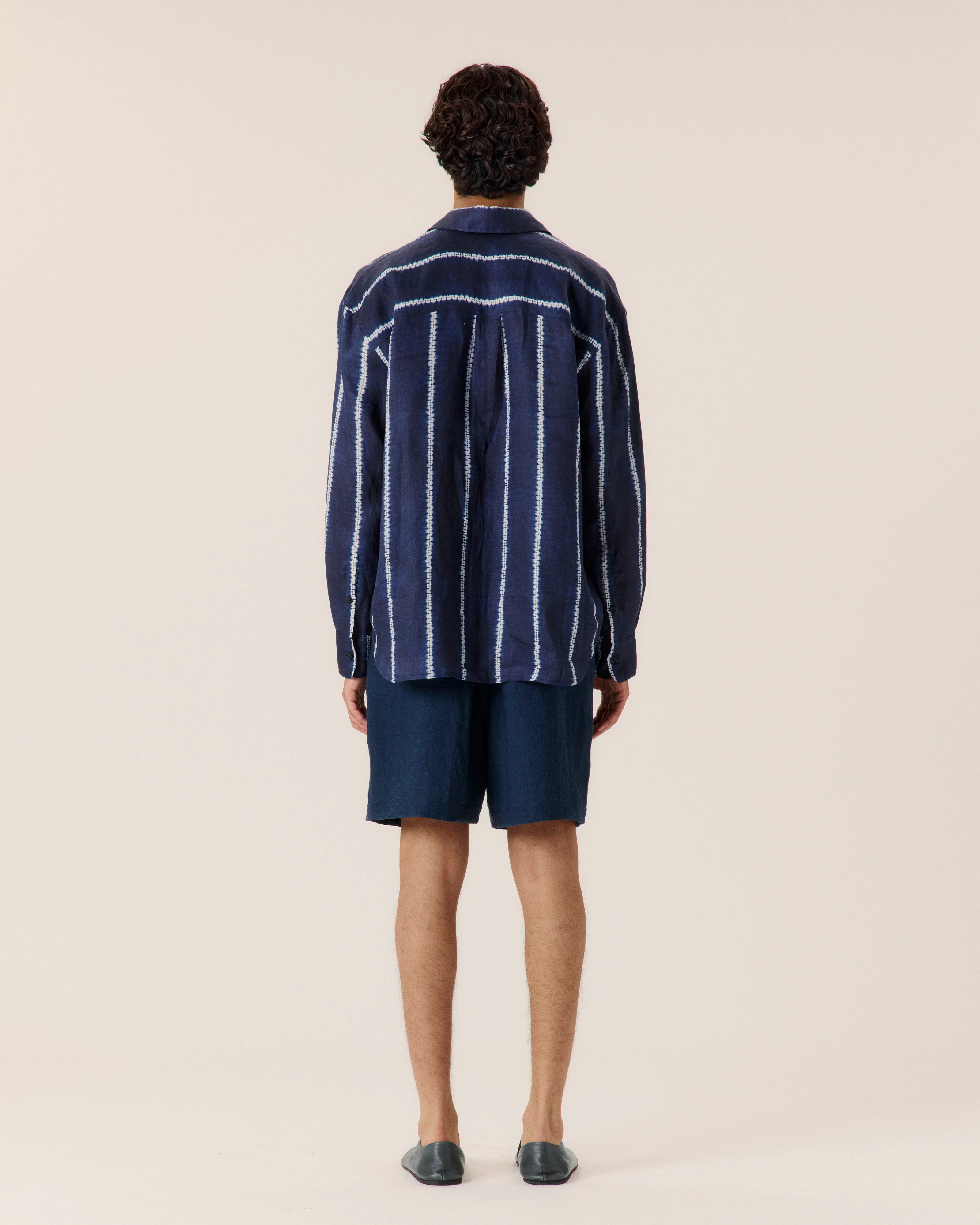 Shibori Stripe Classic Button Up Shirt - Image 2