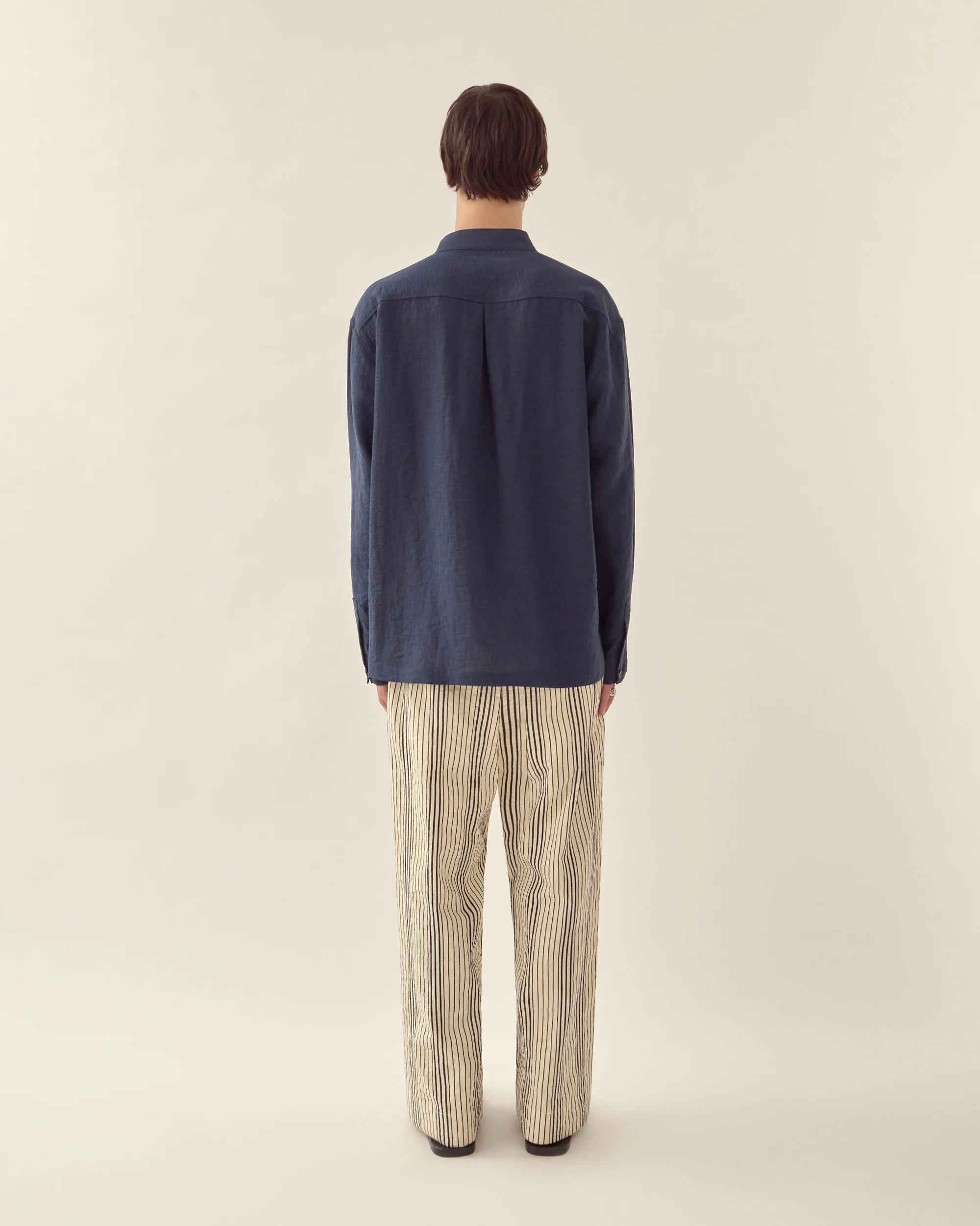 Stand Collar Long Sleeve Shirt - Image 3