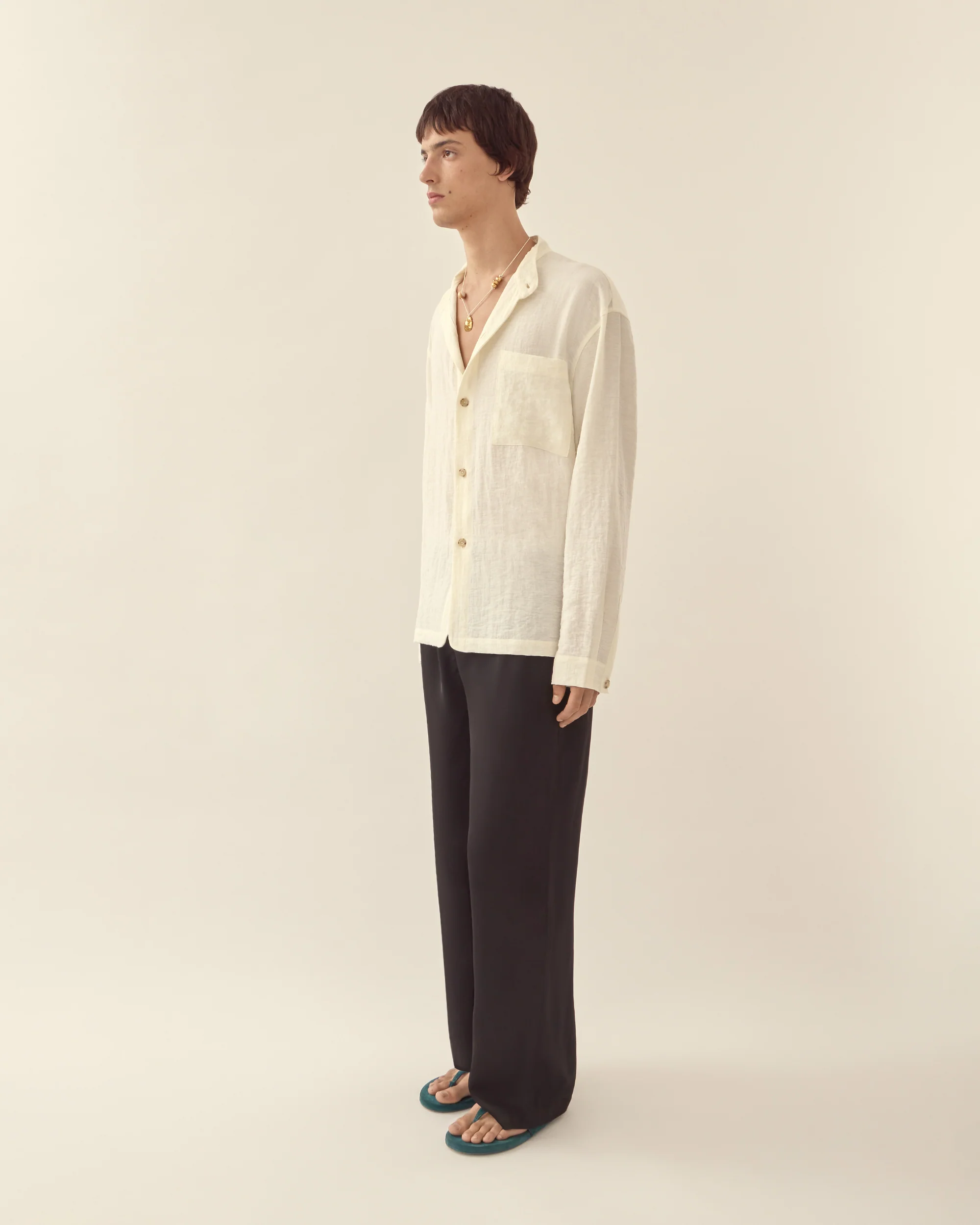 Stand Collar Long Sleeve Shirt - Image 6