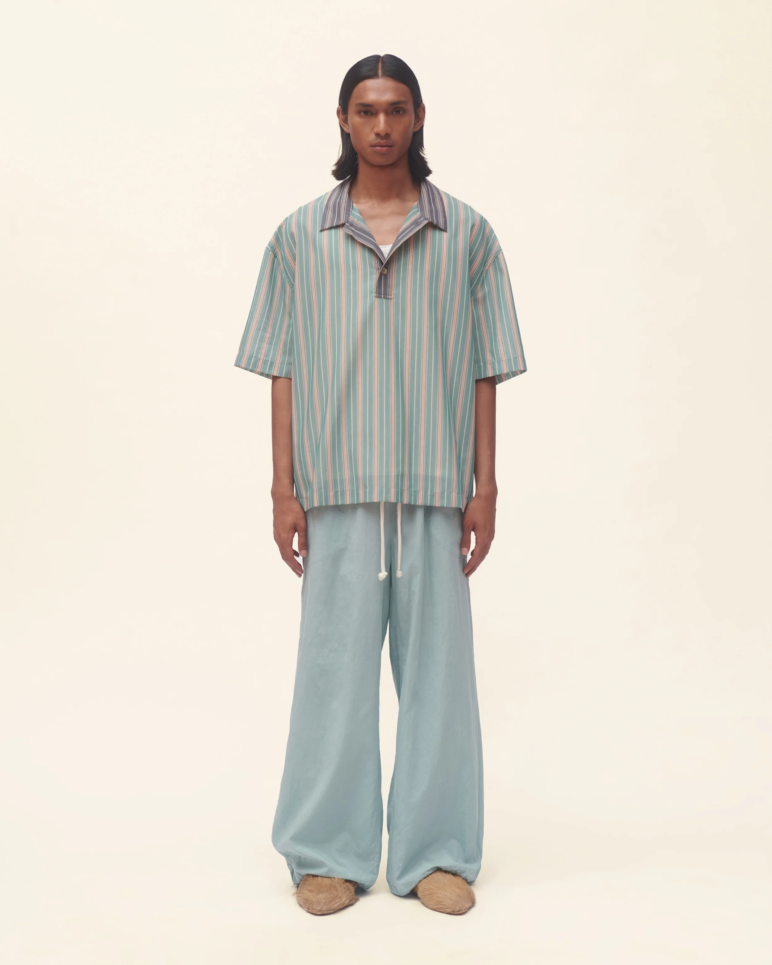 Striped Half Placket Shirt