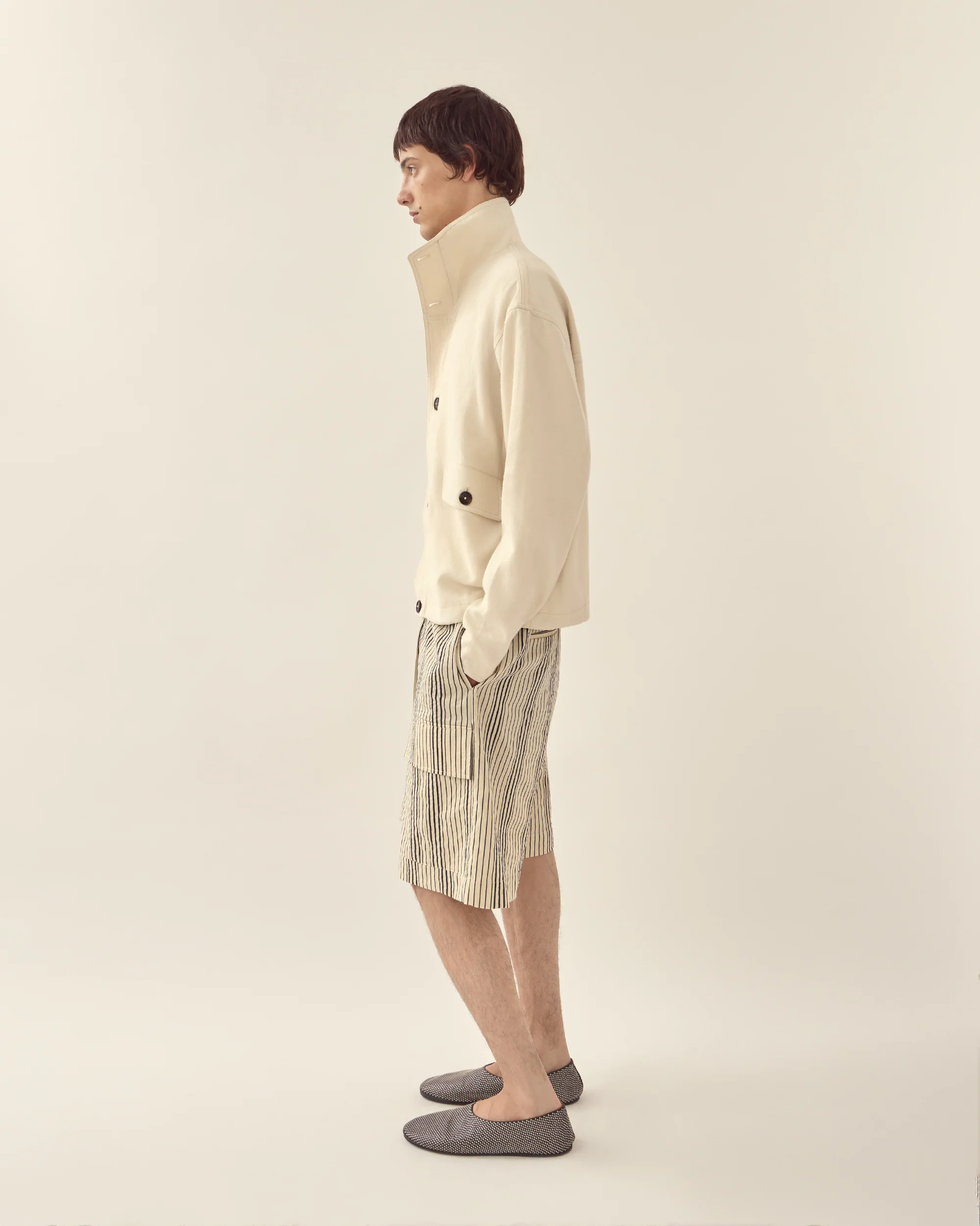 Textured Linen Rayon Blouson - Image 3