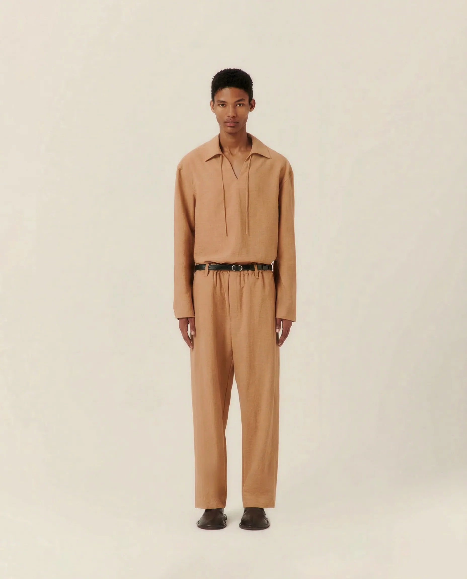 Tie Collar Resort Shirt Clay
