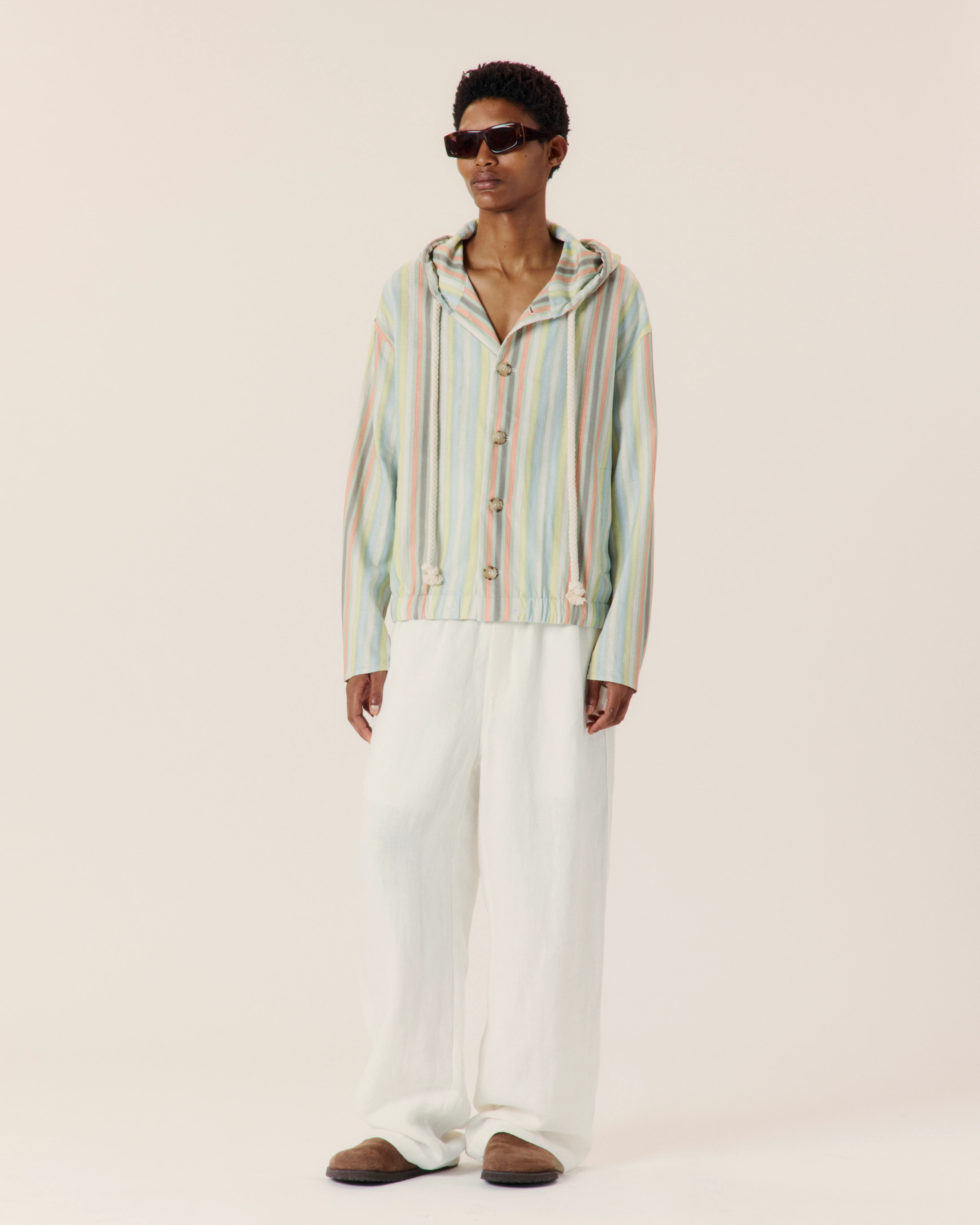 Wide Leg Linen Trousers - Image 3