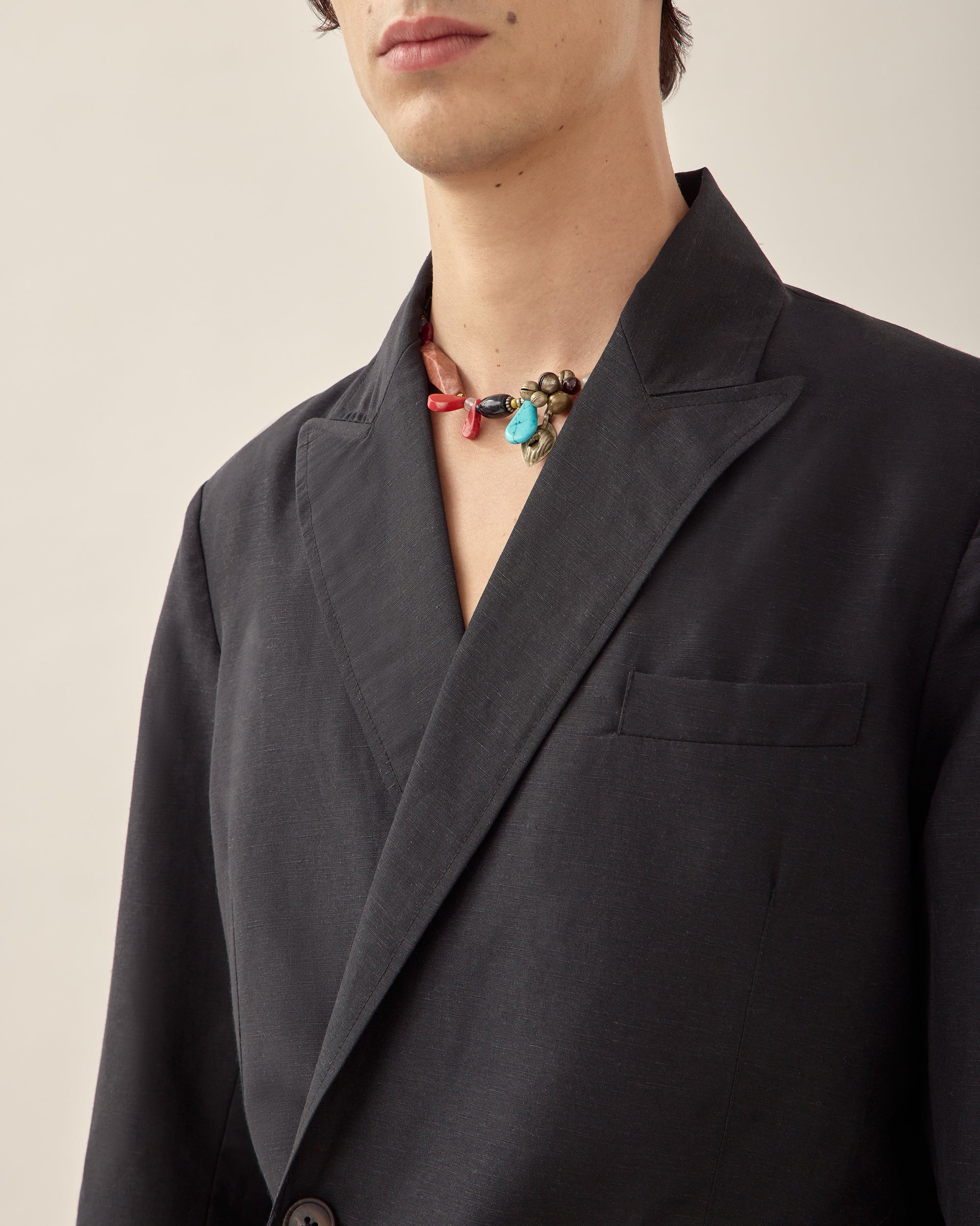 Wool Linen Double Breasted Jacket - Image 3
