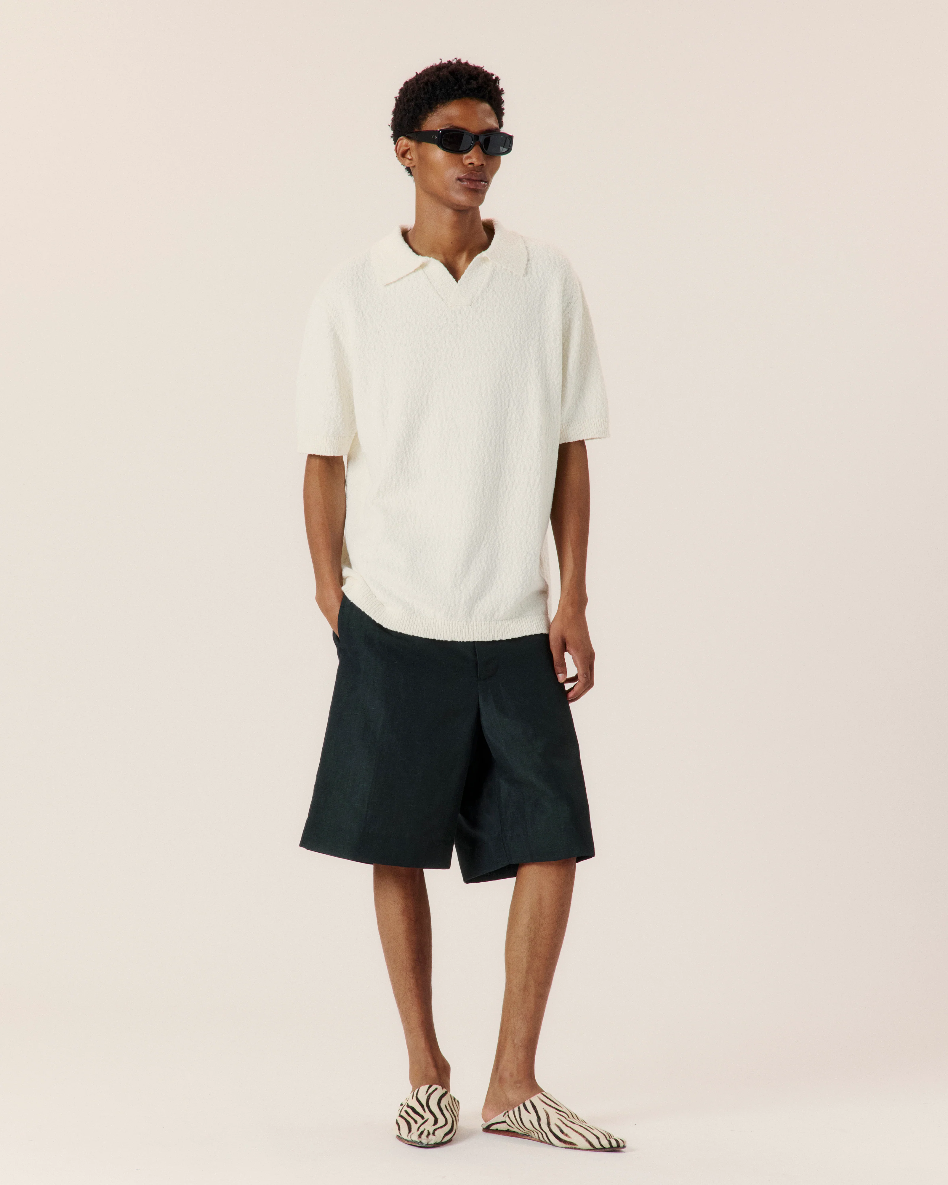 Wool Linen Tailored Short