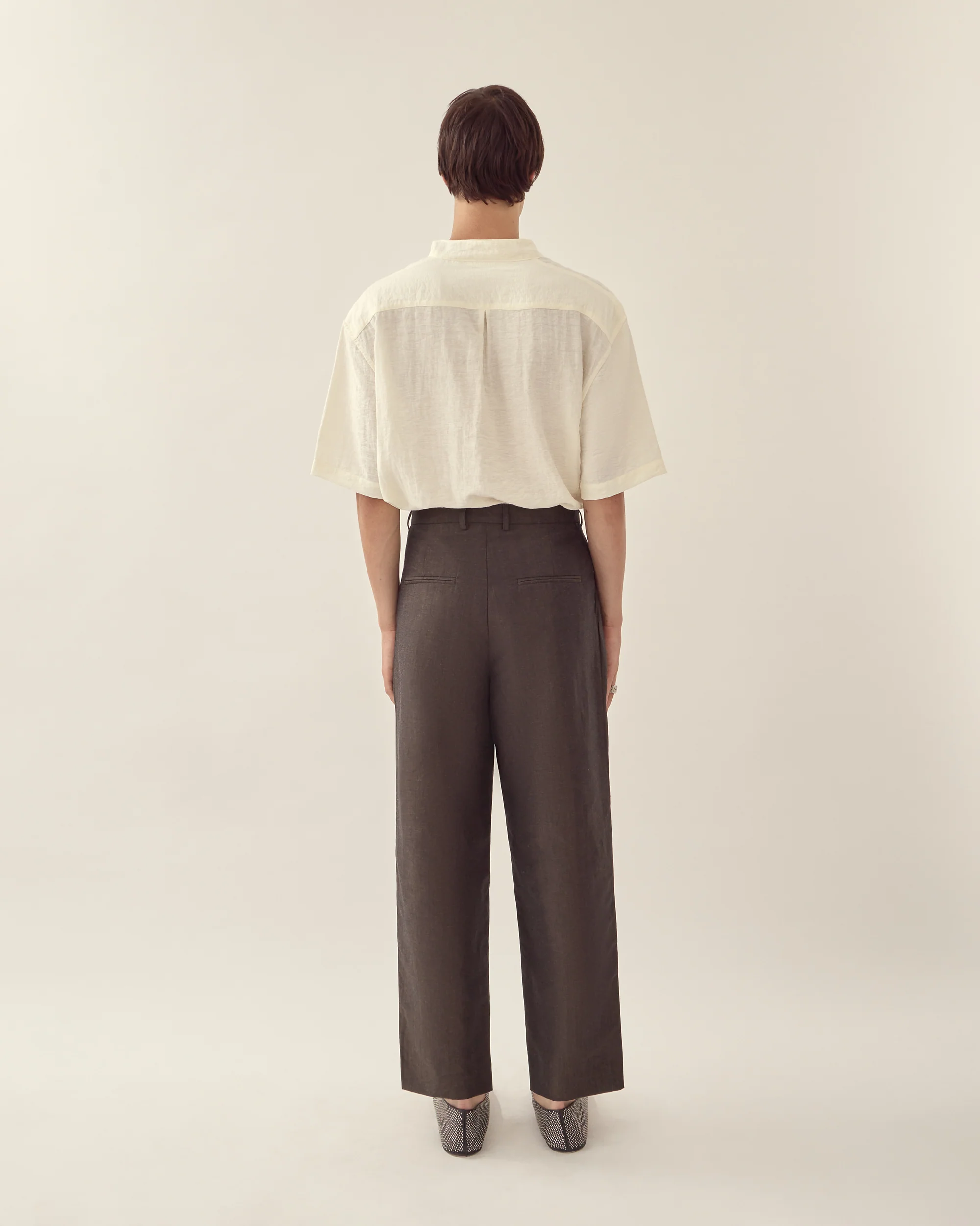 Wool Linen Tailored Trouser - Image 3